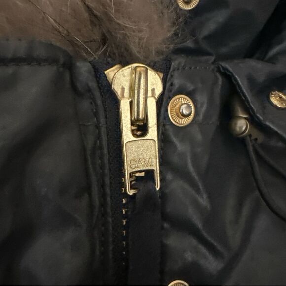 SAM. Parka Carbon Rabbit Fur Lined Zipper Jacket - Picture 12 of 16